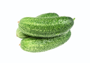 fresh cucumbers isolated on white.