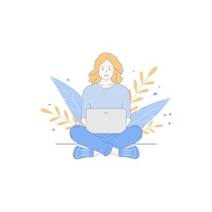 Girl with a laptop