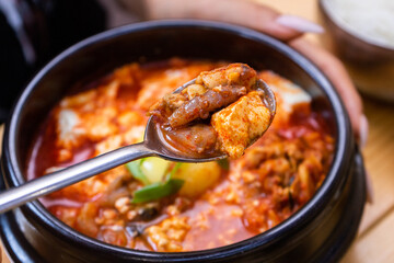 Asian lunch menu. Korean food, 