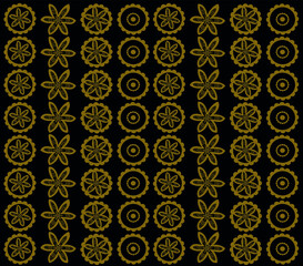 Background with abstract repeating pattern gold and black. Can be used for printing on fabric, interior decoration, postcards, business cards, notebook covers
