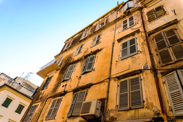 Fototapeta na wymiar Old town architecture, Corfu, Corfu Island Greece. 