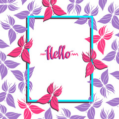 Beautiful Butterfly Frame. Elegant square ornate border with place for your text. Butterflies card template in vector. Playful background for your design. EPS 8 vector