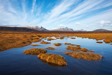 Iceland blue ice cold volcanic hills landscape mountain panorama summer scenic beautiful islandic nature outdoor