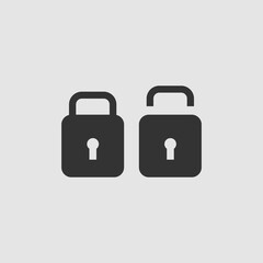 Lock and Unlock icon flat