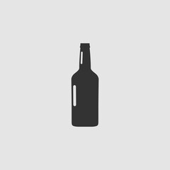 Beer bottle icon flat