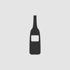 Wine bottle icon flat