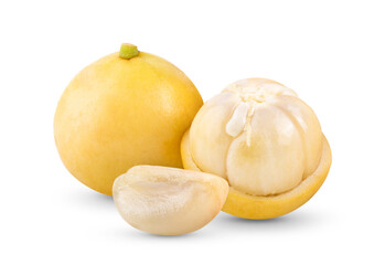 burmese grape(Baccaurea ramiflora) on white background