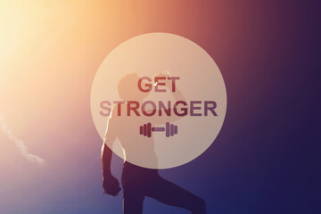 Bottom view of man runner refreshing with energy drink water after jogging, sportsman having a...