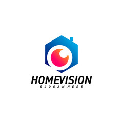 Home vision creative design logo vector concept. Eye house logo template. Icon symbol