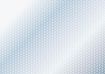 青海波の水色系グラデーション和柄パターン　線幅の変化する小さ目の模様