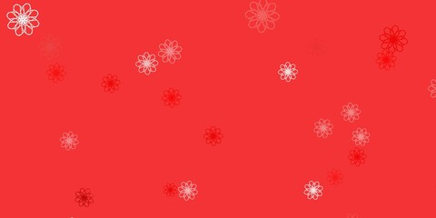 Light Red vector natural backdrop with flowers.