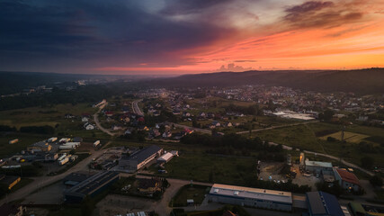 Sunset over the city of Reda