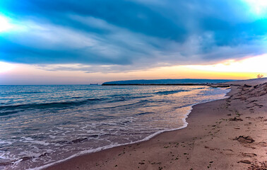 Fototapeta na wymiar beauty evening view at Black sea coastline