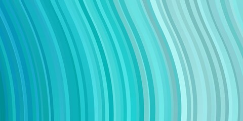 Light Green vector pattern with wry lines. Colorful geometric sample with gradient curves.  Best design for your ad, poster, banner.