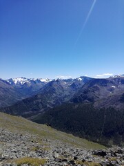 Panorama with snowy mountains