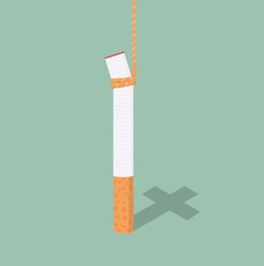 Cigarette cross shadow with rope concept
