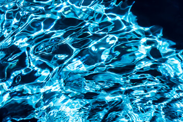 Repeating summer pattern of photographed, living water surfaces in a pool, with the emphasis on light refraction where you can see the sprinkled ground moving along with the waves
