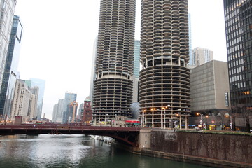 Fototapeta na wymiar Tall buildings in Chicago
