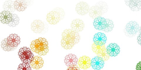 Light multicolor vector natural layout with flowers.