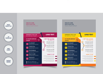 COVID 19 Corona Virus ,Medical flyer Design Template
and Health care and hospital service