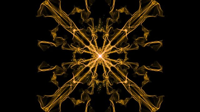 Sguare ornament, live fractal patterns with light particles, mandala for energy obtaining, vivid light, fullHD