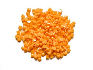 Set of orange diamonds for diamond embroidery isolated on white background. Hobbies and DIY,...