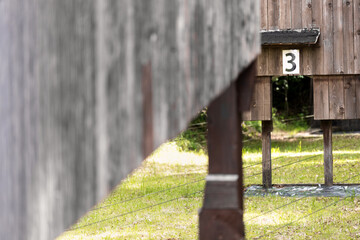 a close up of a shooting range
