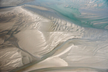 vue aérienne de la Baie de Somme en France