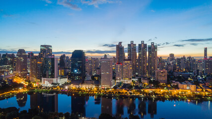 Bangkok urban cityscape skyline