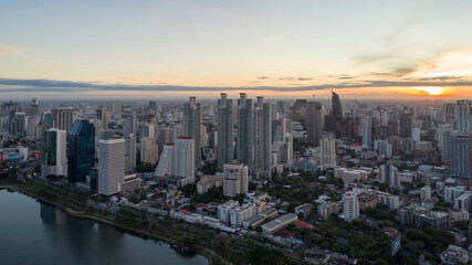 Naklejka na ściany i meble Bangkok urban cityscape skyline