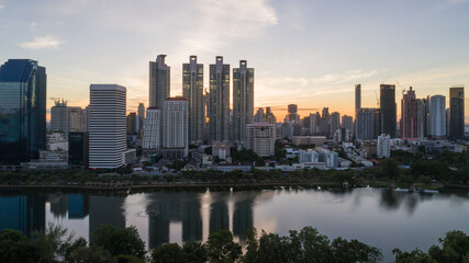 Fototapeta na wymiar Bangkok urban cityscape skyline