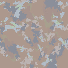 Urban camouflage of various shades of brown, blue and green colors