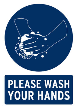 Please Wash Your Hands Poster. Covid-19 Poster In English Language.