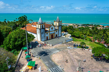 Founded in 1537, Olinda is one of the oldest cities in Brazil. The Cathedral Alto da Se is the main church of the city - obrazy, fototapety, plakaty