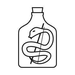 Isolated object of wine and snake logo. Collection of wine and preserved stock symbol for web.
