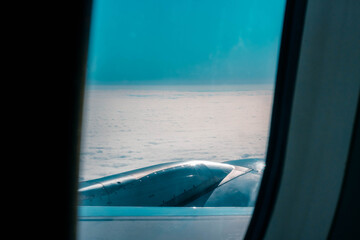 Clouds through an airplane's window