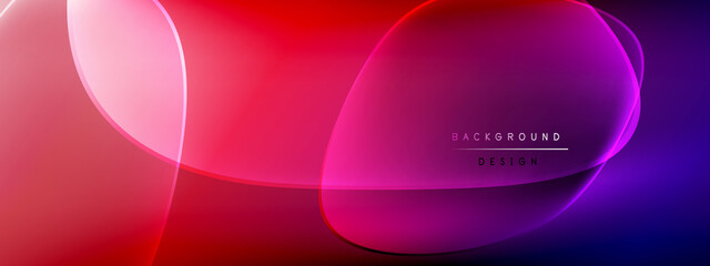 Vector abstract background - liquid bubble shapes on fluid gradient with shadows and light effects. Shiny design template for text