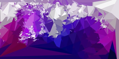 Obraz premium Dark purple, pink vector triangle mosaic background.