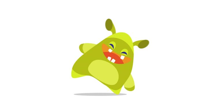 Monster dancing, party. Animation, cartoon, Illustration.