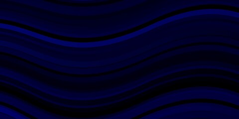 Obraz premium Dark BLUE vector layout with curves. Colorful illustration, which consists of curves. Template for cellphones.