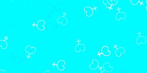 Light Green vector pattern with feminism elements.