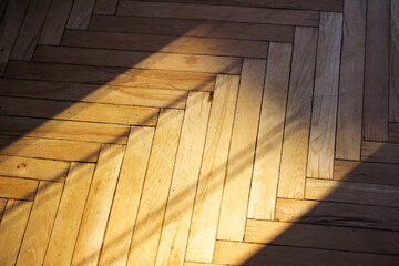 Evening sun light on wooden parquet - 361118432