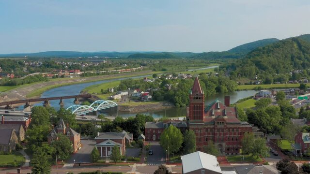 panoramic aerial of Cumberland Maryland