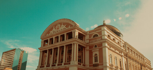 The Amazon Theater, historical monument in the city of Manaus, capital of the state of Amazonas,...