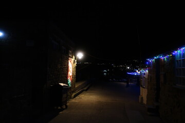 Obraz premium Dark street in St. Ives, UK