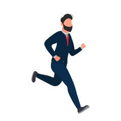 Fototapeta na wymiar The businessman is running. A man in a business suit is running. Good for business theme design. Vector.