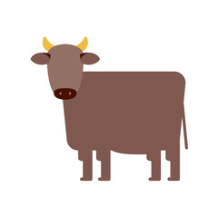 2021年　干支　フラットな丑のイラスト