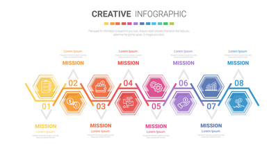 Vector infographic. Template for cycle diagram, graph, presentation and round chart. Business concept with 8 options, parts, steps or processes. Data visualization.
