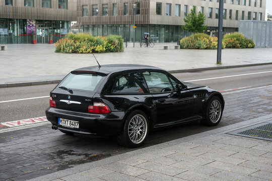 Mulhouse - France - 29 June 2020 - Rear view of black BMW Z3 roadster parked in the street