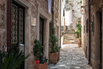 Narrow alley in Dubrovnik old town,Croatia